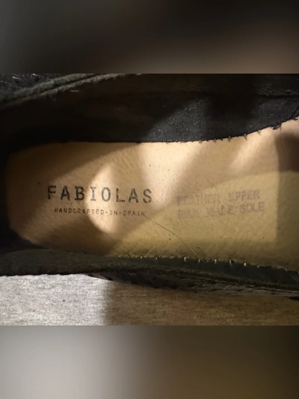 Fabiolas Black Ostrich Textured Pattern Leather Espadrille Flats for Women